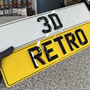 3D Retro Bevelled Number Plates