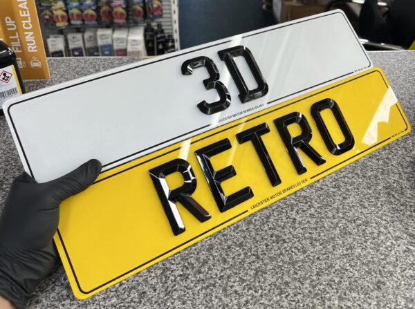 3D Retro Bevelled Number Plates
