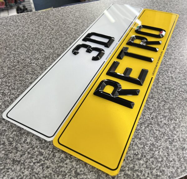 3D Retro Bevelled Number Plates - Image 2